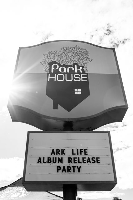 Park House sign for album release party.