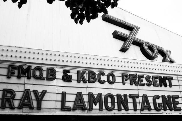 Marquee sign for Ray LaMontagne concert.