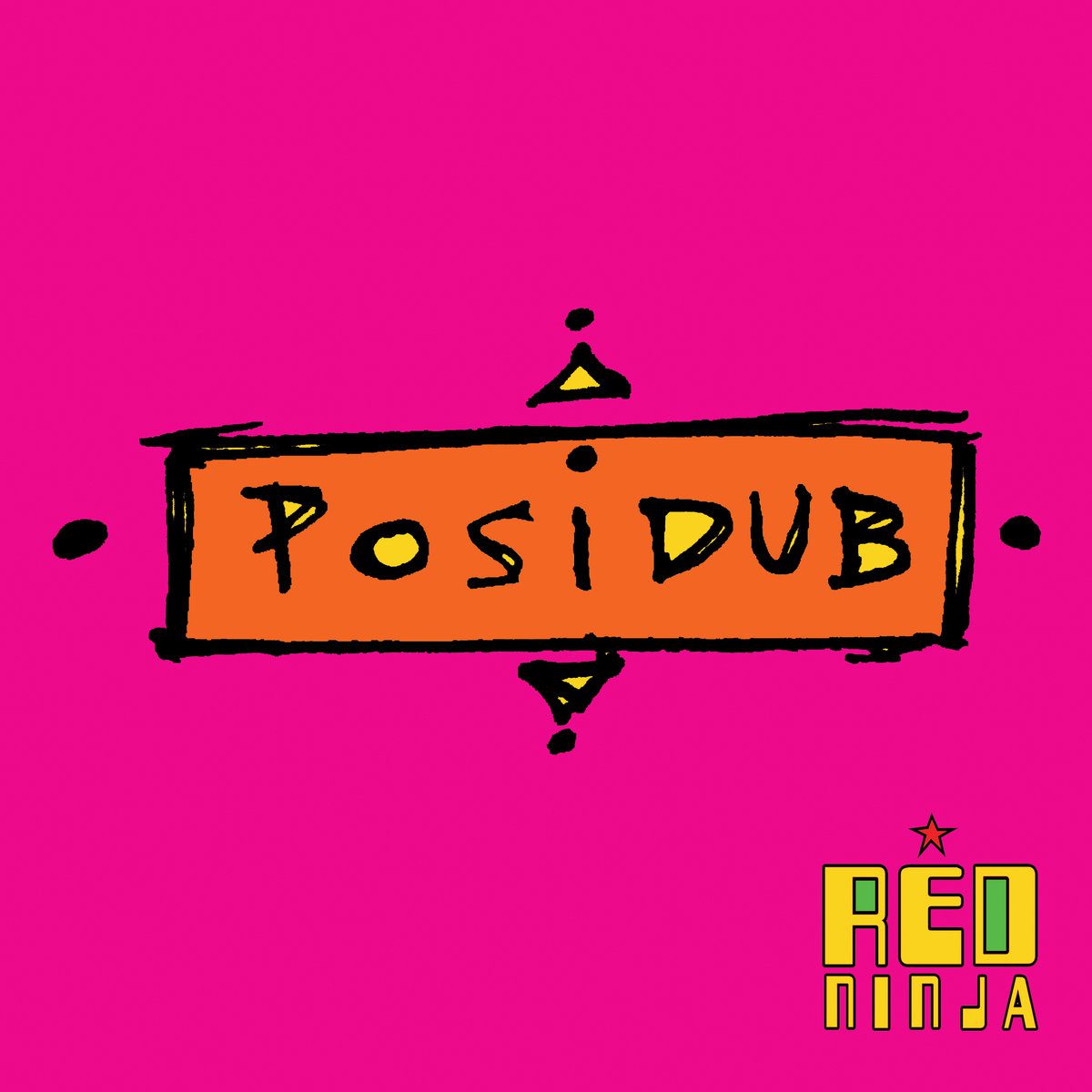 Posidub logo on bright pink background.