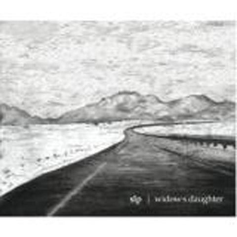 Black and white road with mountains background.