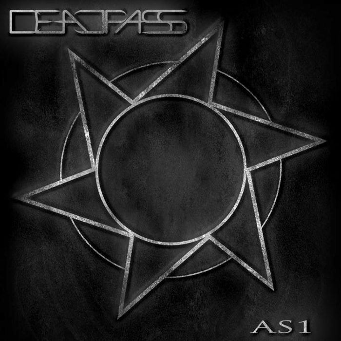 Abstract star design on dark background.