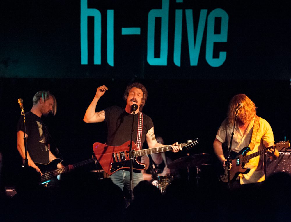 Band performing live at Hi-Dive venue.