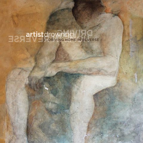 Abstract seated figure with text overlay.