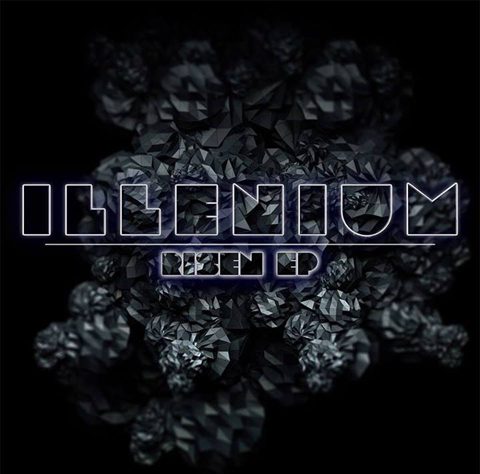 Illenium Risen EP cover with dark crystals.