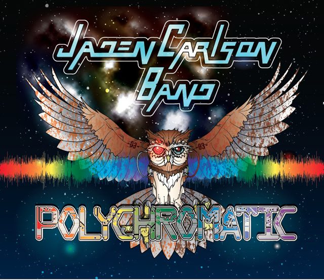 Colorful owl with band logo and title.