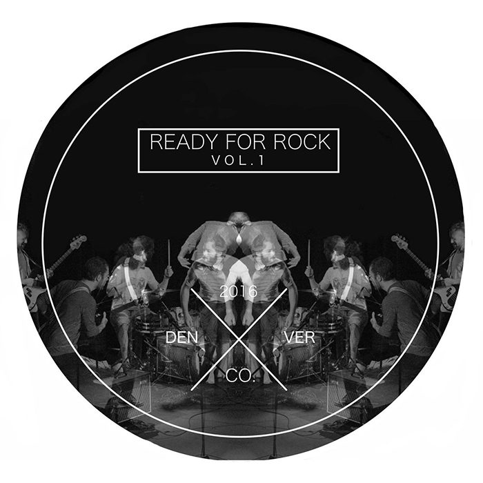 Rock concert poster with mirrored band image.