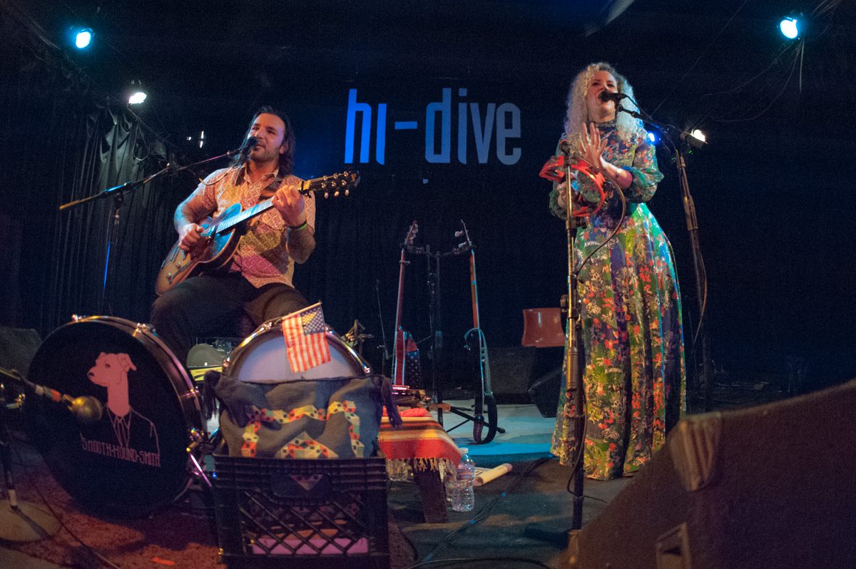 Musicians performing on stage at hi-dive.