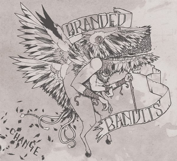 Surreal winged creature with "Branded Bandits" text.