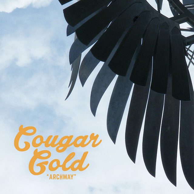Palm leaves with "Cougar Gold" text overlay.