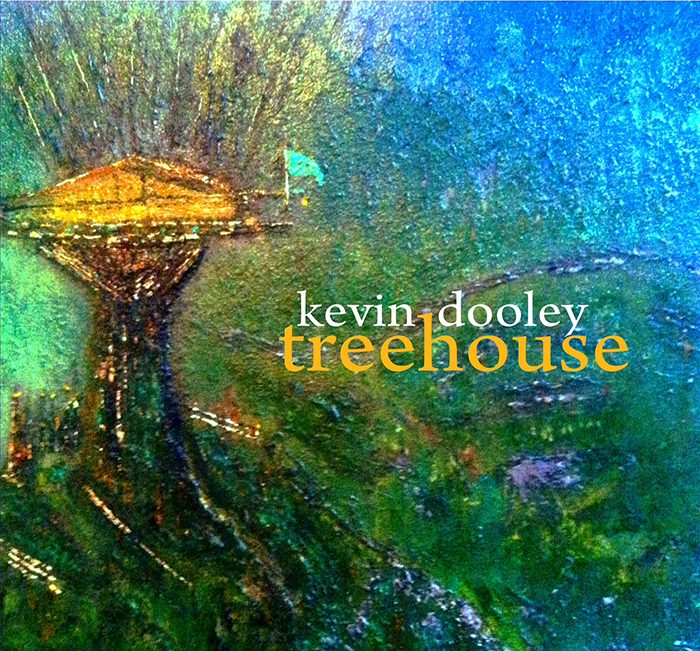 Colorful abstract painting of a treehouse.