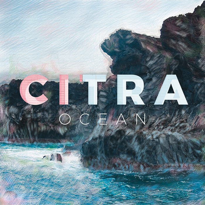 Rocky coastline with "Citra Ocean" text overlay.