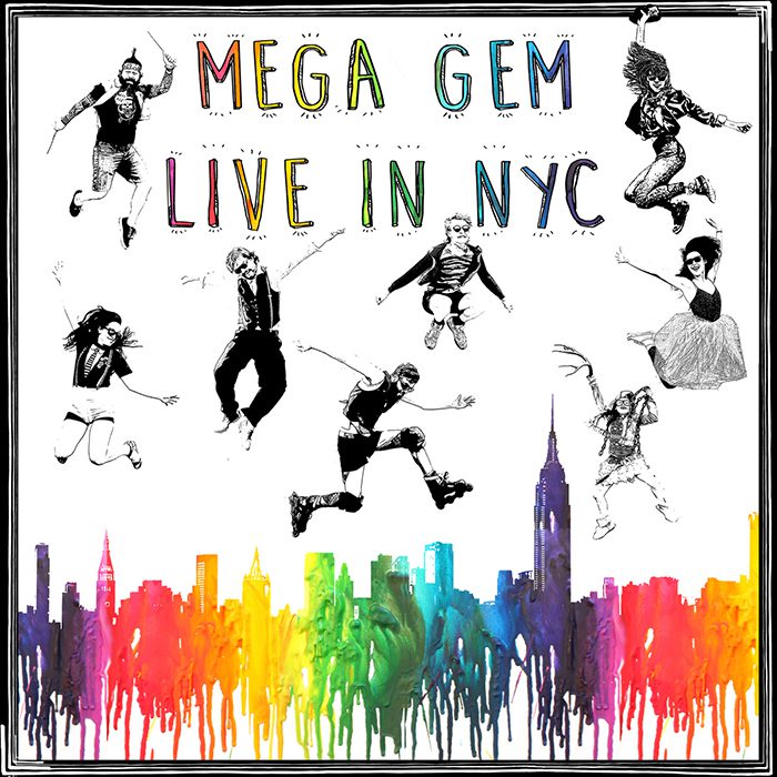 Colorful album cover with jumping figures.