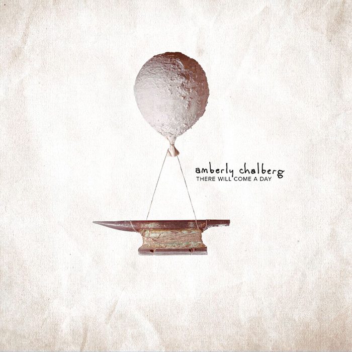 Balloon lifting an anvil on textured background.