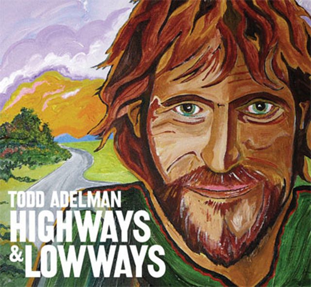 Colorful portrait with road and landscape background.