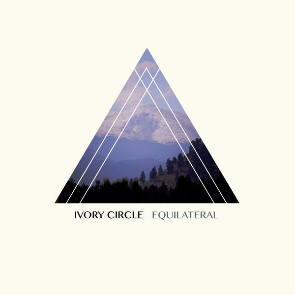 Geometric mountain scene with text "Ivory Circle.