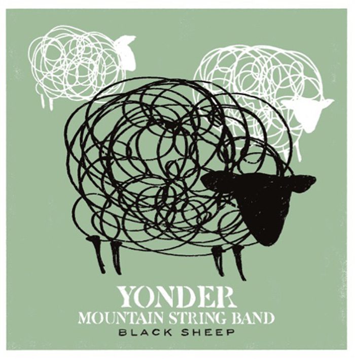 Abstract sheep illustration with band name.