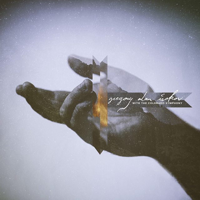 Outstretched hand with artistic text overlay.