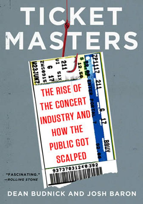 Ticket Masters book cover with concert ticket.