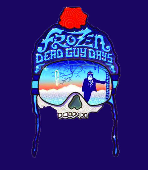 Frozen Dead Guy Days logo with skull.