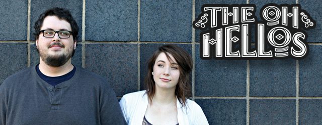 Two people standing, "The Oh Hellos" text.