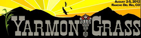 YarmonyGrass festival banner with sunrise and birds.