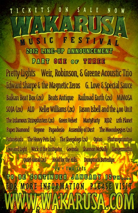 Wakarusa Music Festival 2012 lineup announcement.