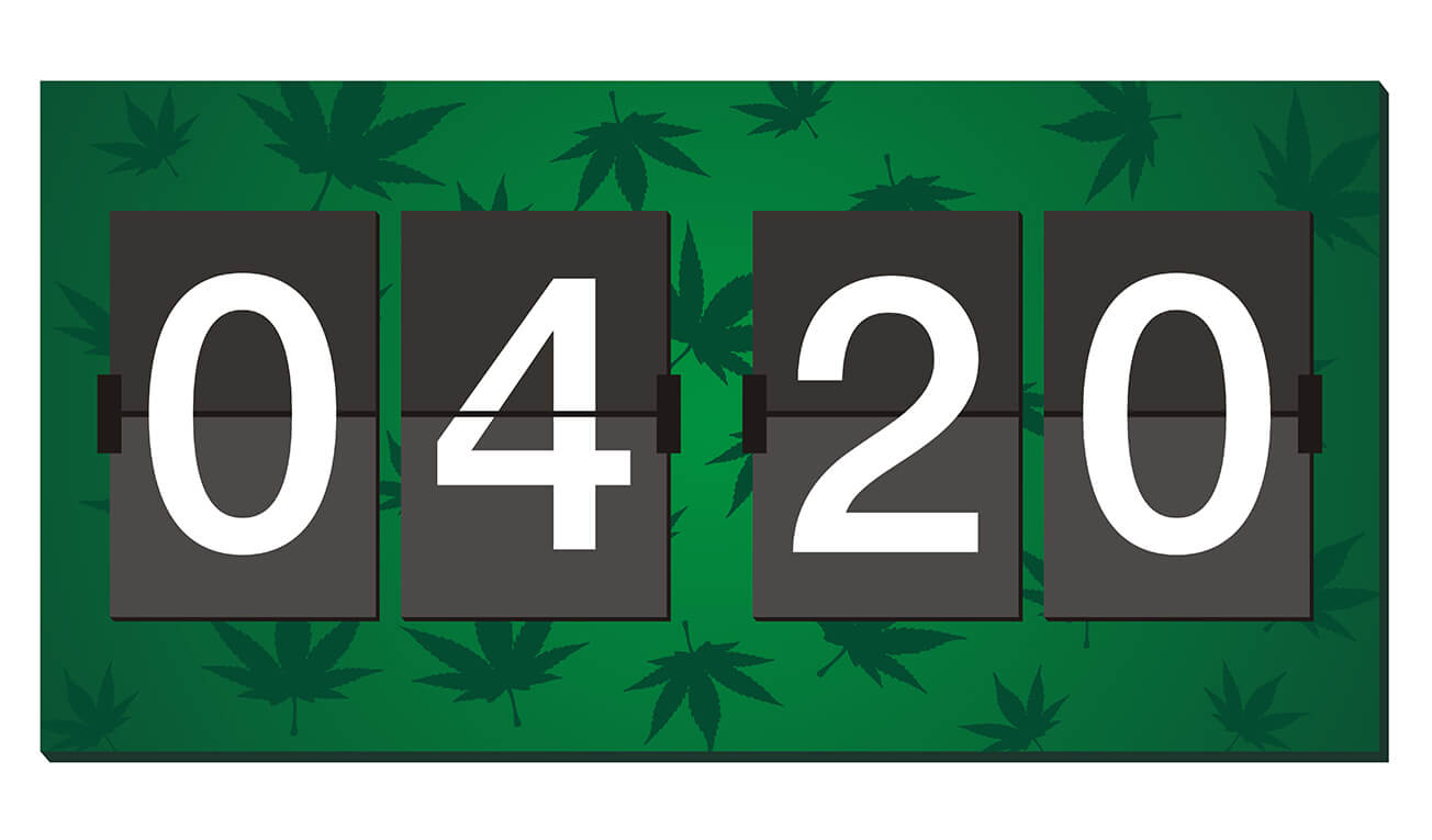 Flip clock displaying 04:20 with leaf background.