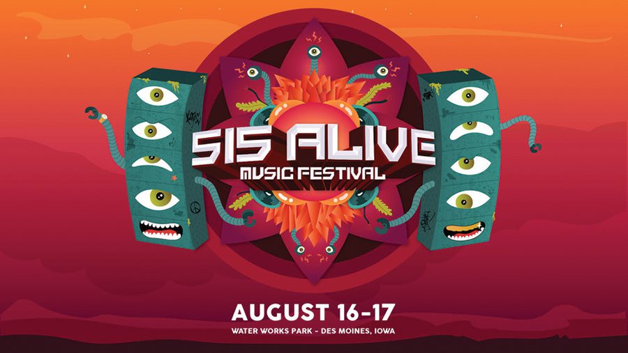 Music festival poster with abstract artwork.