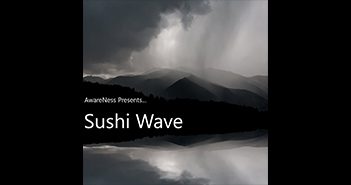 Dark mountains with "Sushi Wave" title.