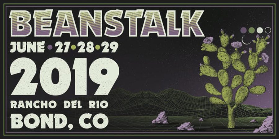 Beanstalk festival poster with cactus graphic.