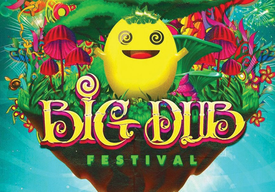Smiley face and colorful mushrooms, Big Dub.