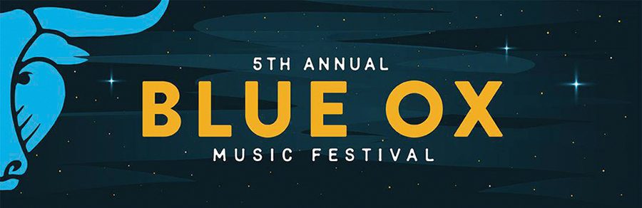 Blue Ox Music Festival banner with stars.