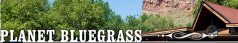 Planet Bluegrass sign with nature background.