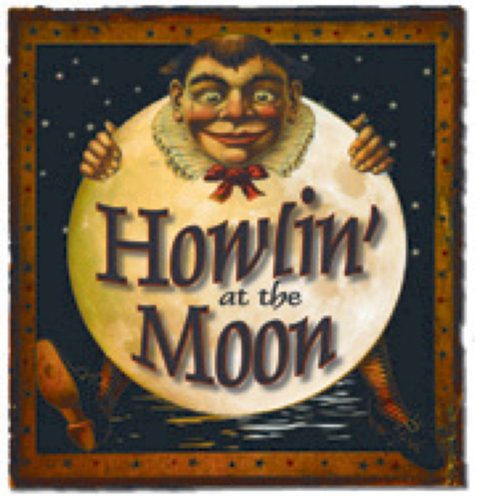 Vintage Howlin' at the Moon illustration.