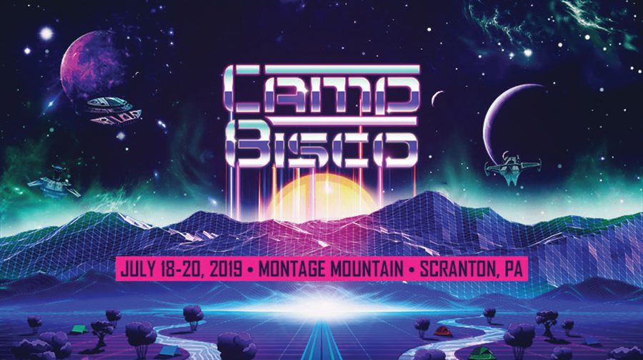 Futuristic Camp Bisco festival poster design.