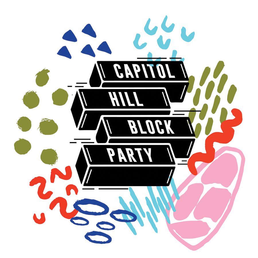 Capitol Hill Block Party colorful graphic design.