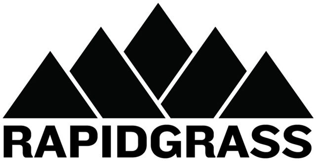 Black mountain logo with "Rapidgrass" text.