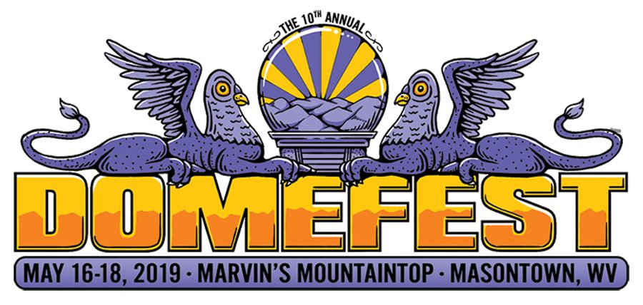 Domefest 2019 poster with mythical creatures.