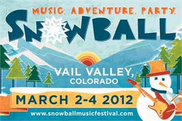 Snowball Music Festival 2012 poster, Colorado.