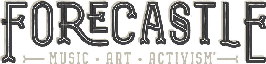 Forecastle logo with music, art, activism.