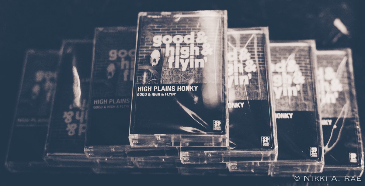 Stack of vintage cassette tapes.