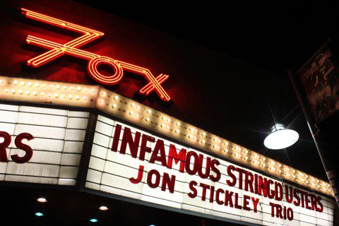Fox Theater sign with concert lineup displayed.
