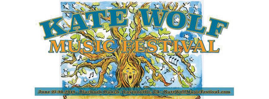 Kate Wolf Music Festival poster with tree.