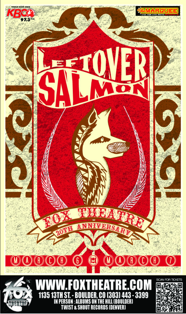 Concert poster for Leftover Salmon anniversary.