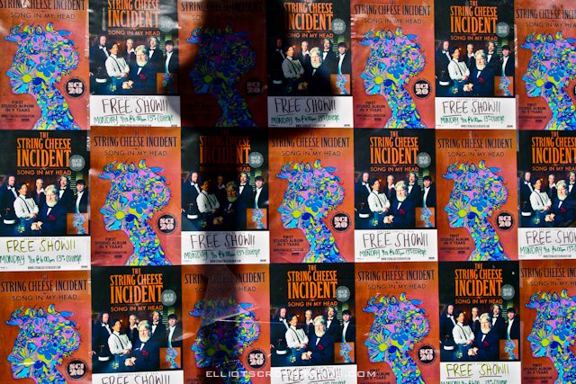 Posters of a band’s free show event.