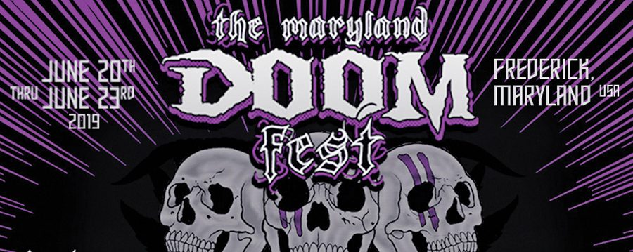 Maryland Doom Fest 2019 poster with skulls.