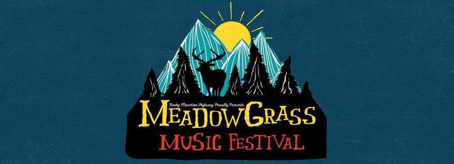 MeadowGrass Music Festival logo with mountains.