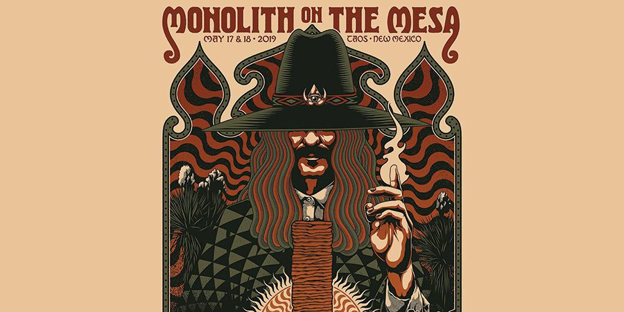 Psychedelic poster for Monolith on the Mesa.