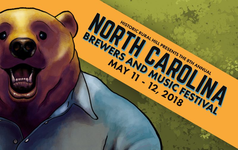 Bear cartoon for North Carolina festival poster.