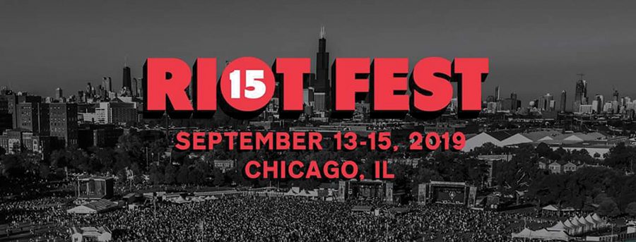 Riot Fest 2019, Chicago skyline background.